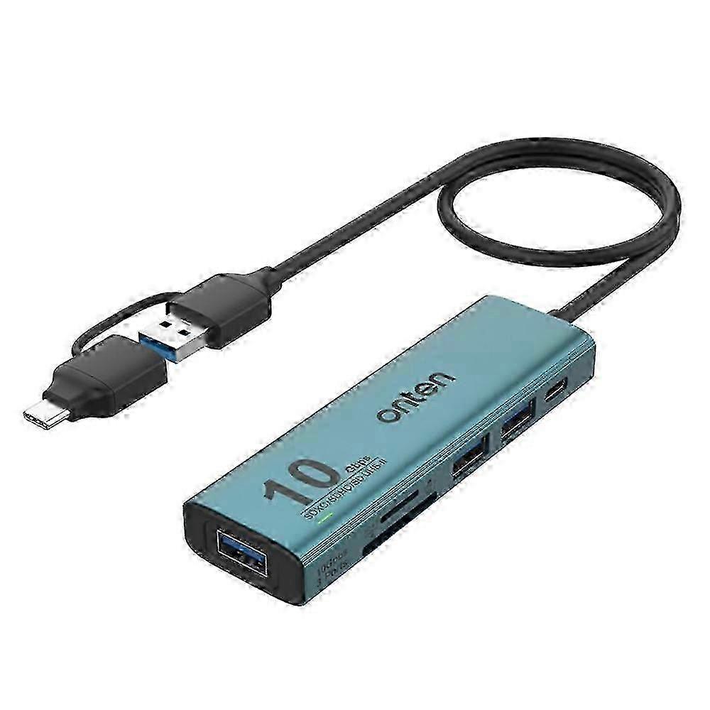 ONTEN UCA613+ USB-A/ USB-C to 3 x USB3.2 + USB-C Charging Port + SD/ TF Card Reader Hub hwy