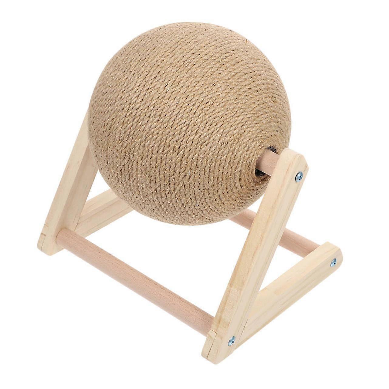 Cat Scratching Ball Paw Sisal Scratching Interactive Cat Toy Ball Cat Scratching Balls Scratching Toy for Cats Pets Cat Toy Ball Wood Khaki