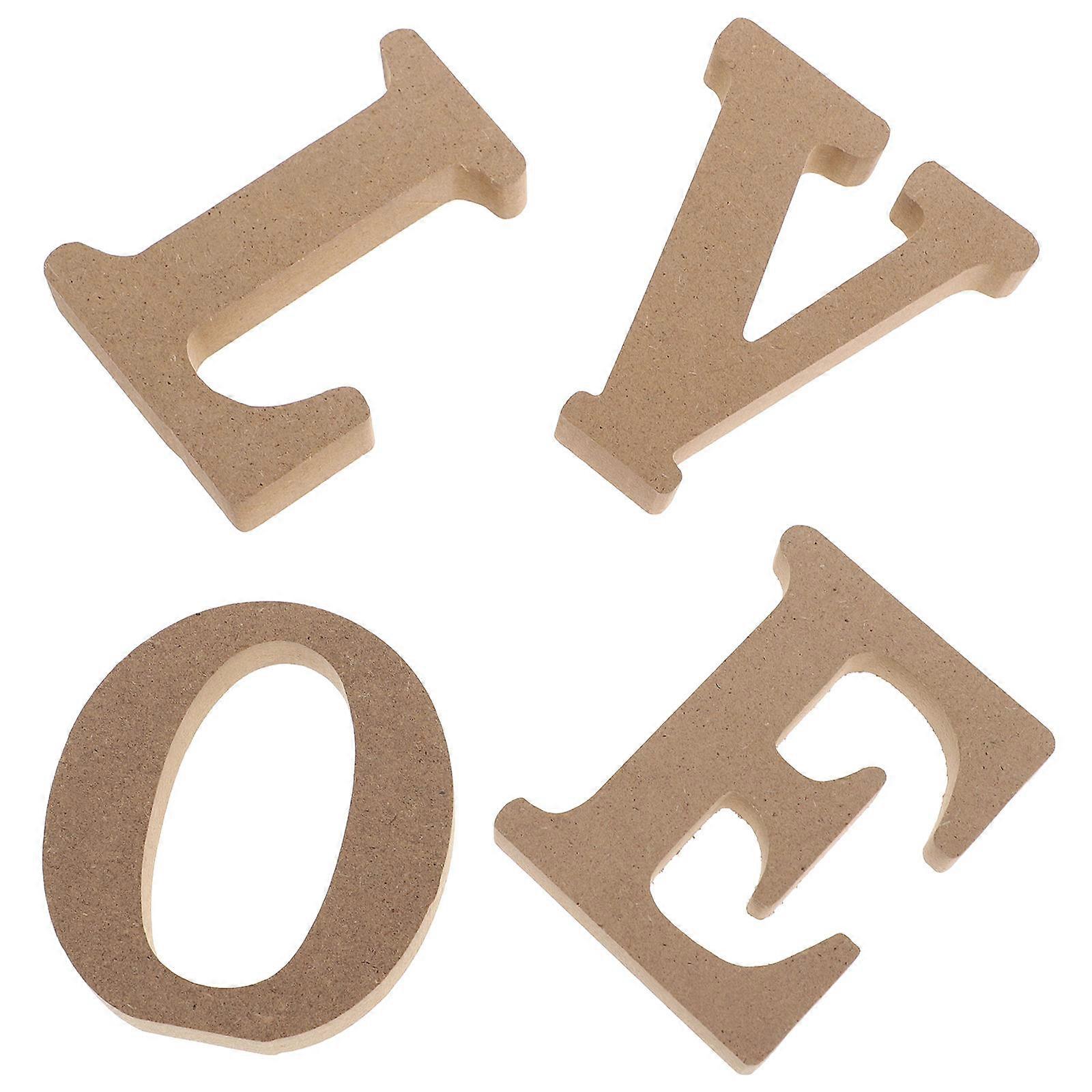 Rustic Light Yellow Wood Carving Sign for Decor Create Romantic Atmosphere 1 Set