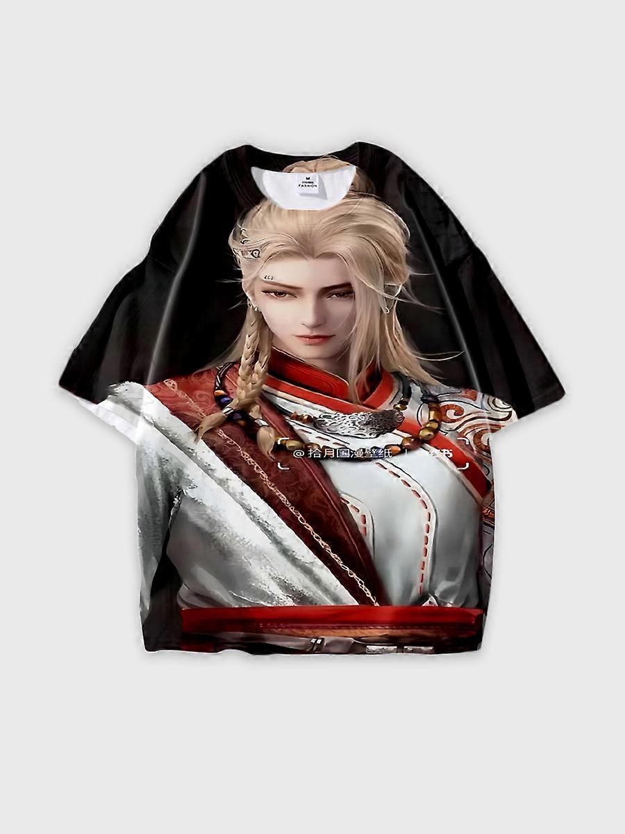 T-shirt round neck Character Pattern loose short sleeve P237