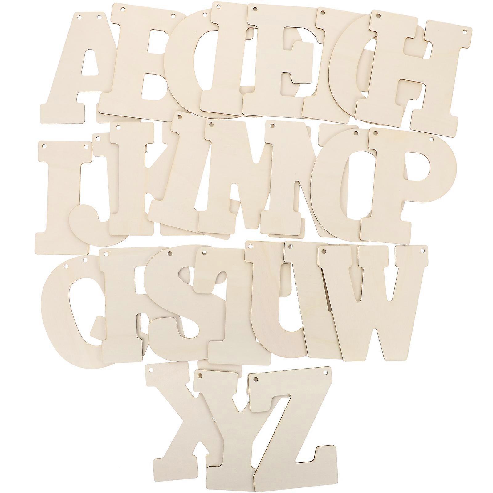 Craft Wood Pieces Diy Crafts Making Material For Diy Enthusiasts Letter Blocks 66Pcs