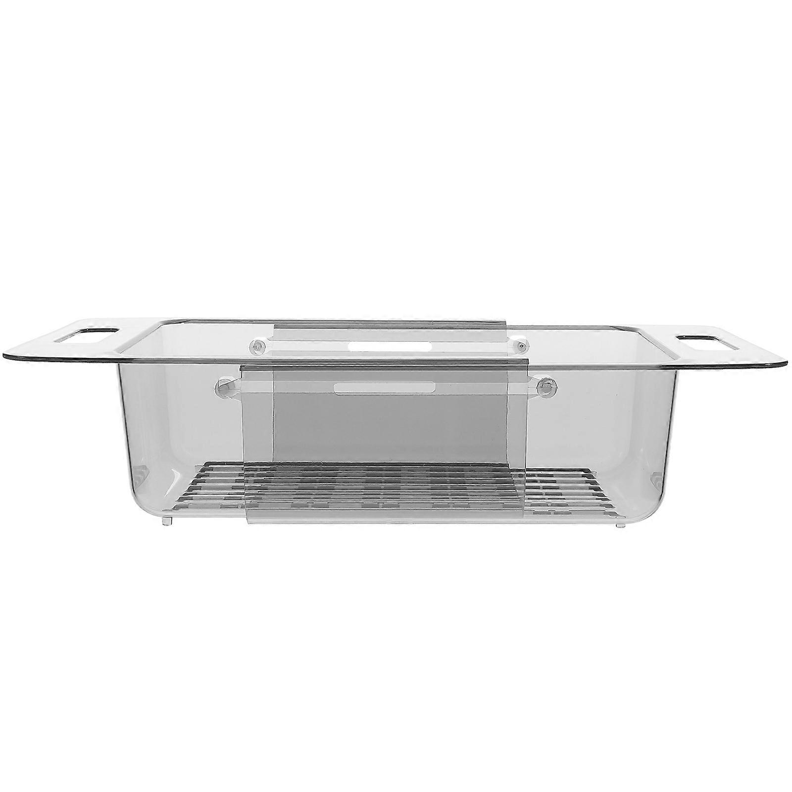 Sink Drainer for Vegetables Drying Rack with Drain Basket Adjustable Length 1 Set Sink Basket