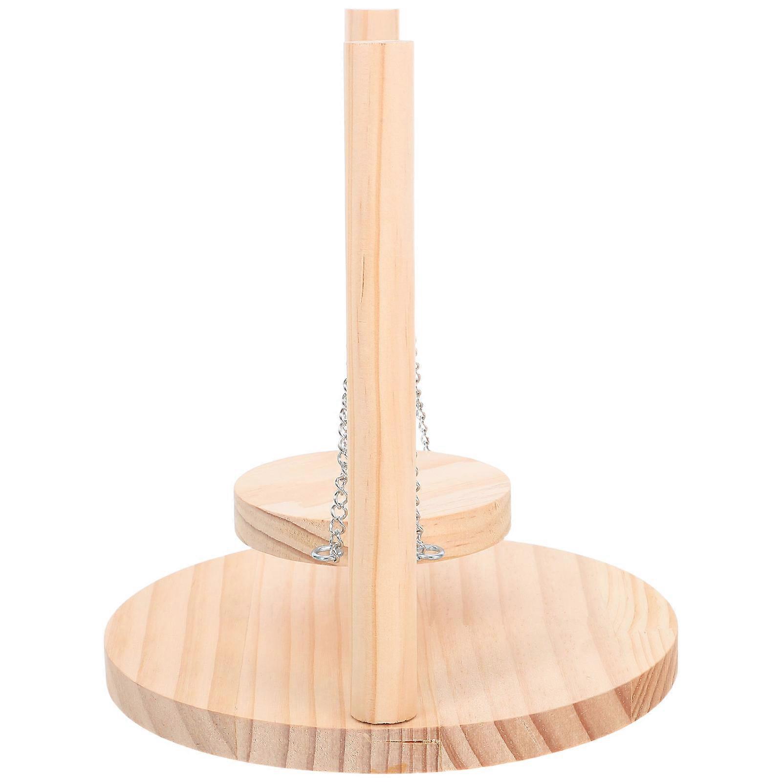 Wood Hamster Hammock for Small Animals Decorative Molar Toy Khaki Color Safe Material Multifunctional Design Practical Chew Toy