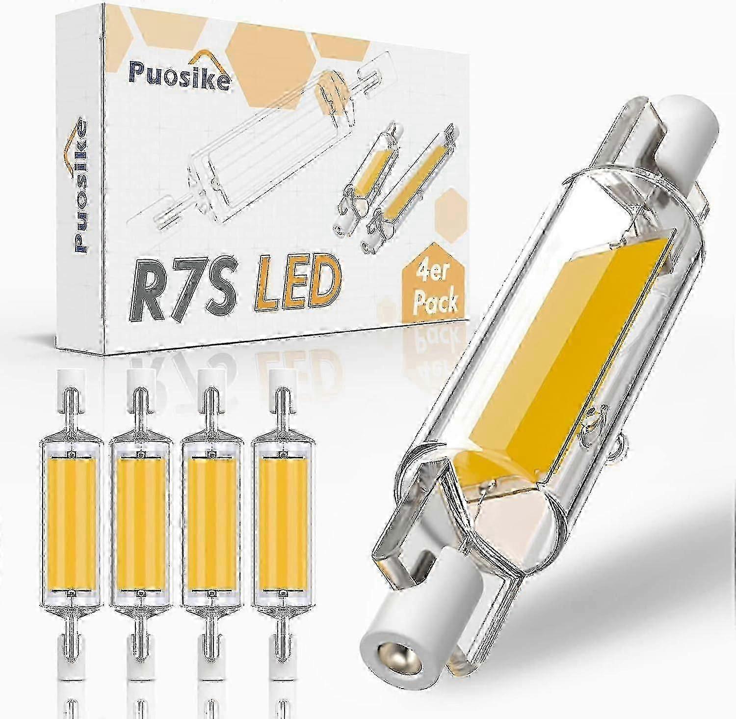 2024 New Models R7s Led 78mm Dimmable 600lm, 10w R7s Led Bulb Warm White 2700k, Replacement J7s Halogen 80w-100w Lamp, R7s Led Cob Linear High Light,