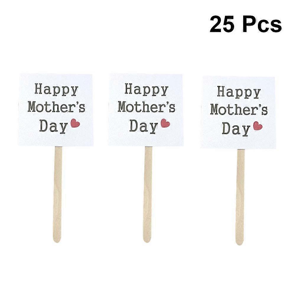 Mother's Day Party Cake Decoration Star Shape Paper Material Creative Appetizer Picks 25Set