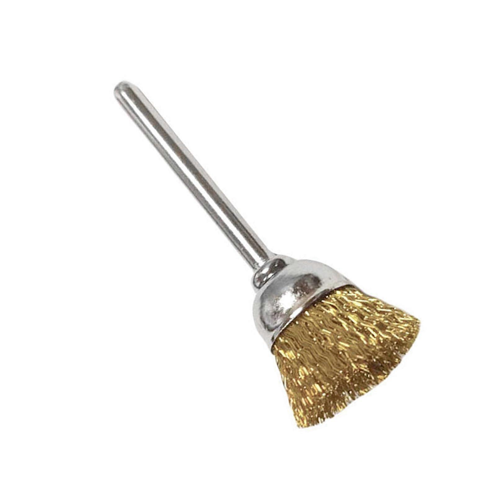 10 pieces 3 mm shank brass wire brush set for efficient rust removal and surface refinement, suitable for technicians