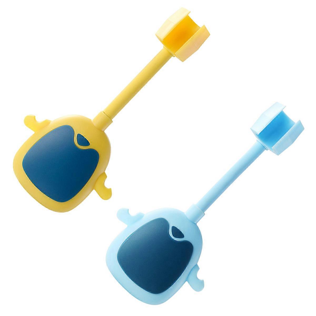 Universal Shower Head Holder 2Pcs No-punch Design Daily Use General Users Yellow ABS Load Bearing