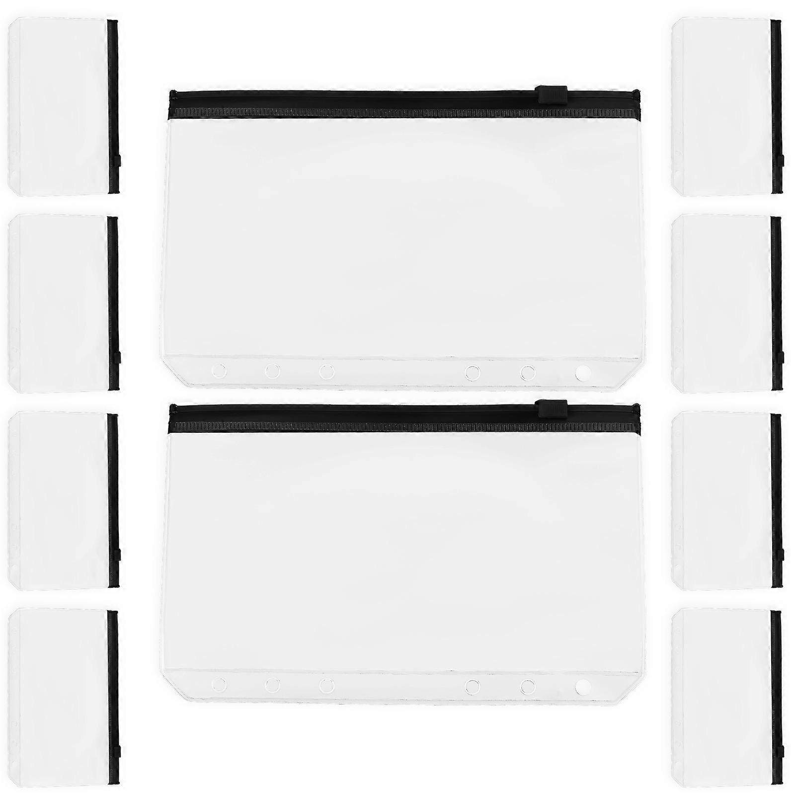 Loose Leaf Zipper Pouch Waterproof Pouches For Organizing Daily Use Travel Documents 10Pcs