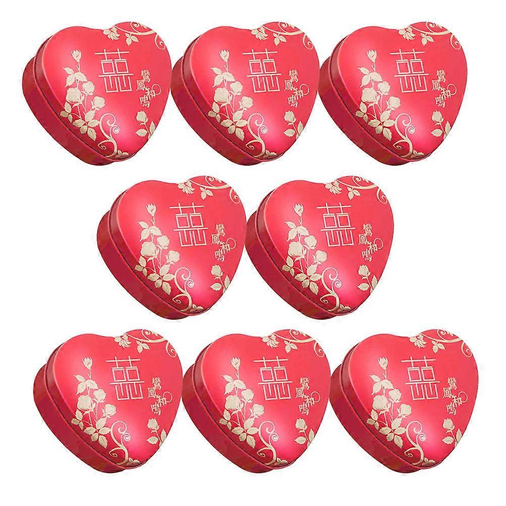 Heart Shaped Tinplate Boxes for Wedding Favors and Storage Assorted Color Small and Portable 8