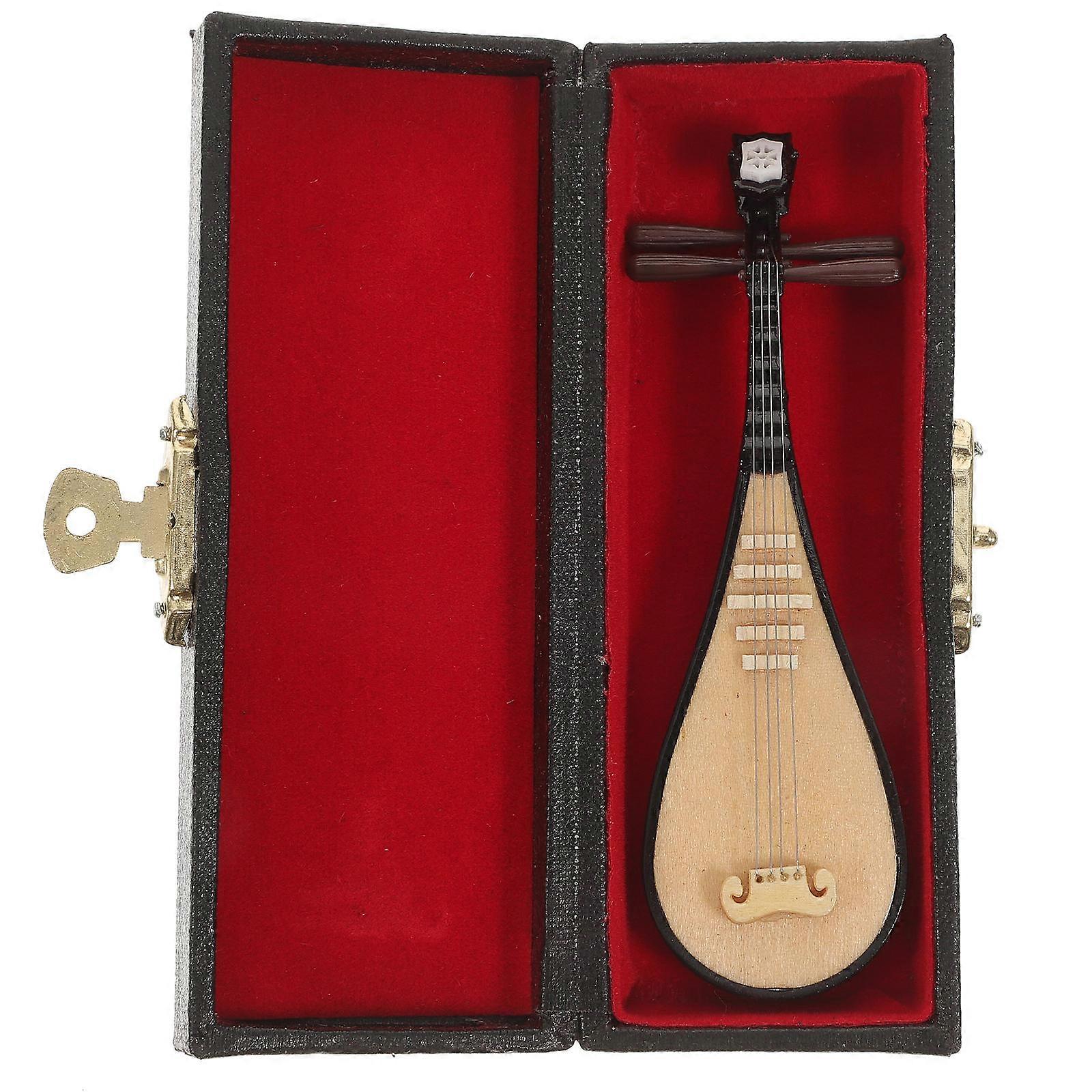 Charming Mini Lute Pipa Model Musical Instrument For Photography Props With Realistic Appearance 1Pc