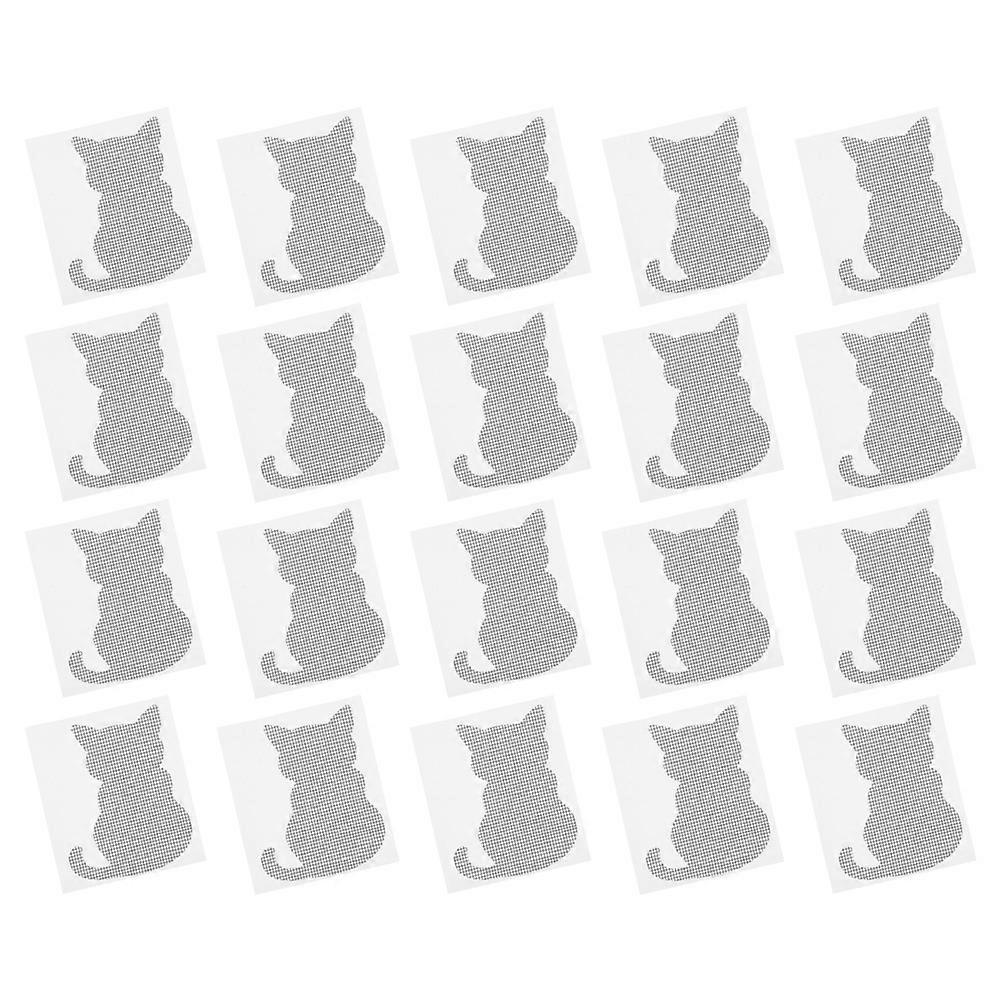 Self-Adhesive Window Screen Repair Patches 20Pcs Cat Stickers For Outdoor Camping Effective Insect-Proof Function