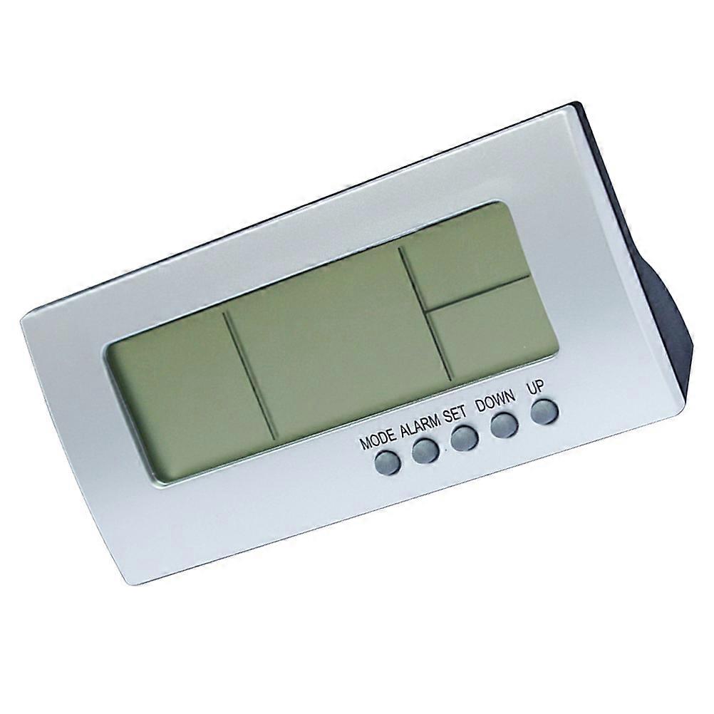 Quiet Rectangular Clock For Students Bedroom 10.20X5.00X2.80CM Modern Design Time Date Week Display 1Set