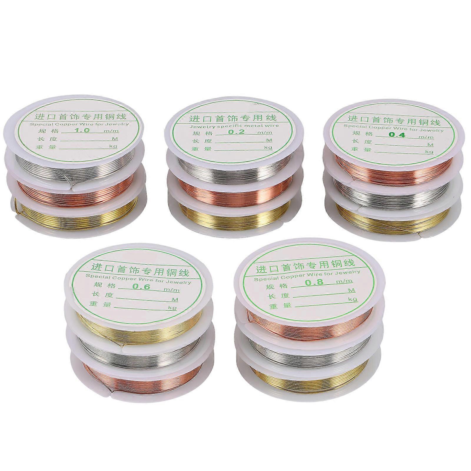Raindrops 15 Rolls Copper Wire for Jewelry Making Crafts Tarnish Resistant Beading Wire Supplies