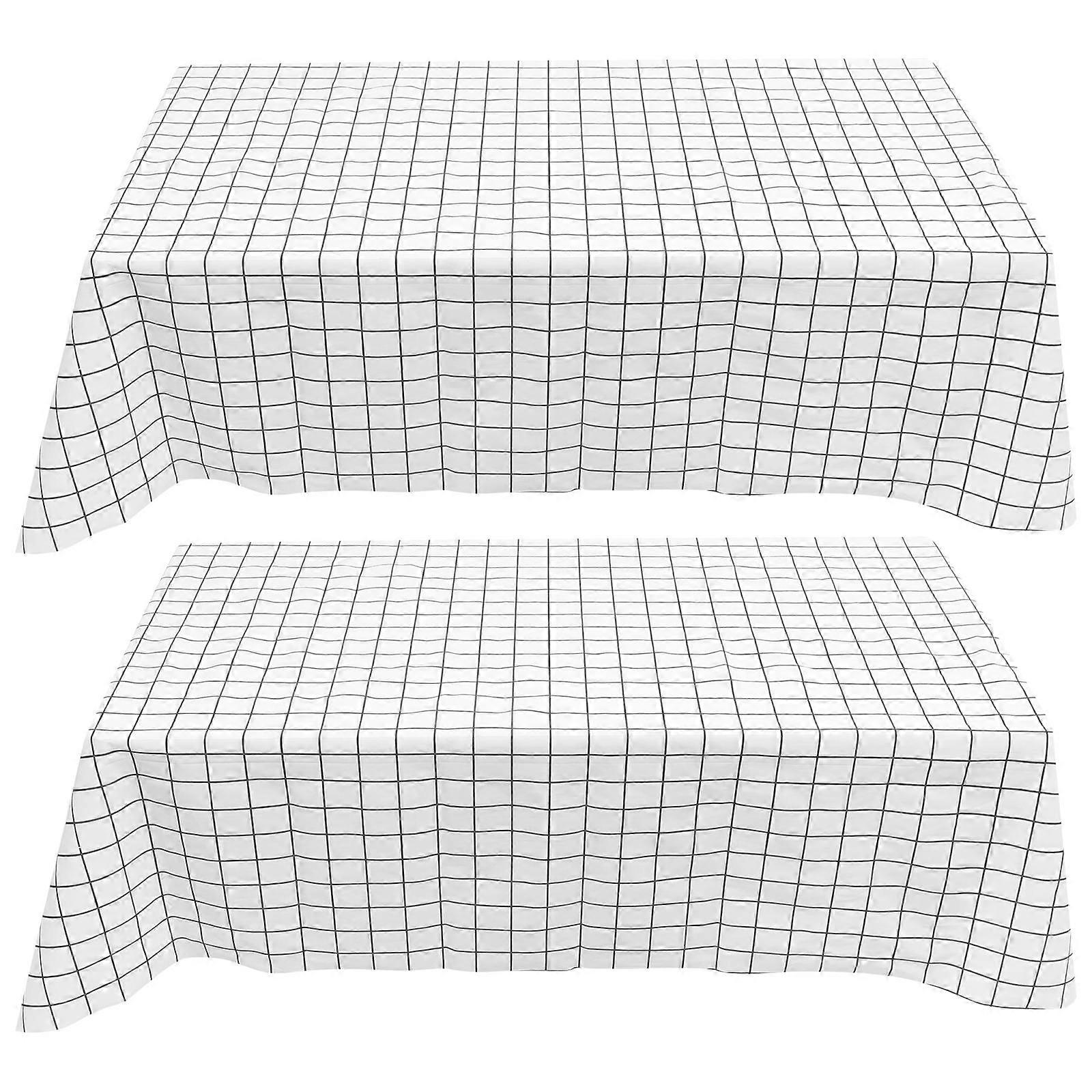 Dustproof Plaid Table Cloth 2Pcs For Camping Table Cover Suitable For Kitchen Rectangular Smooth Surface