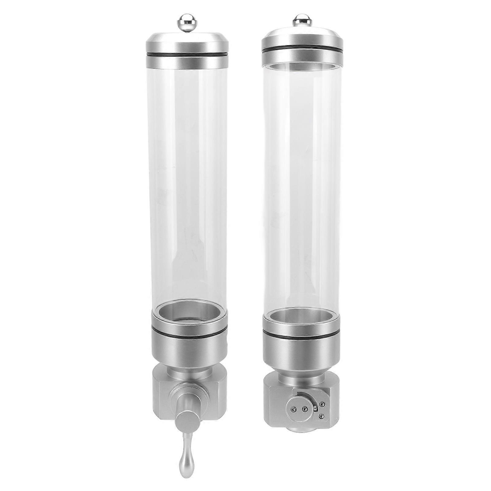 Förvaringsdispenser för kaffebönor väggmonterad rund transparent tank kaffebönor displayburk för socker risnötter silver 