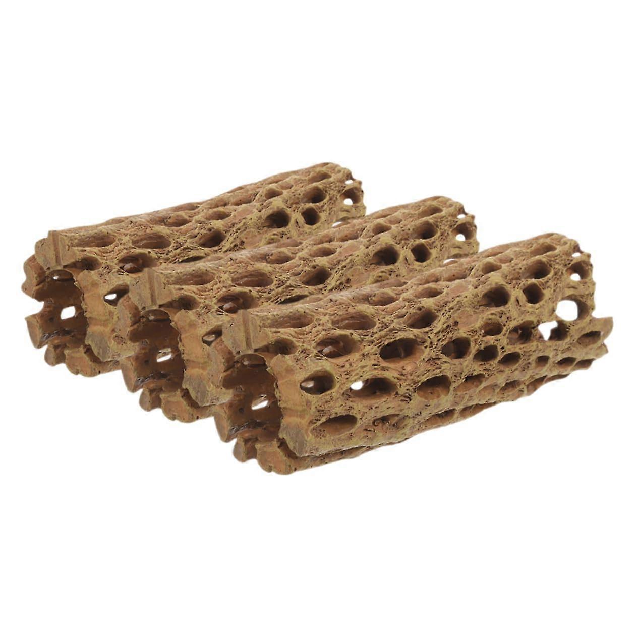 Shrimp Hideout Aquarium Decoration 3-Piece Realistic Wood Look Fish and Shrimp Shelter Suitable for Freshwater and Saltwater