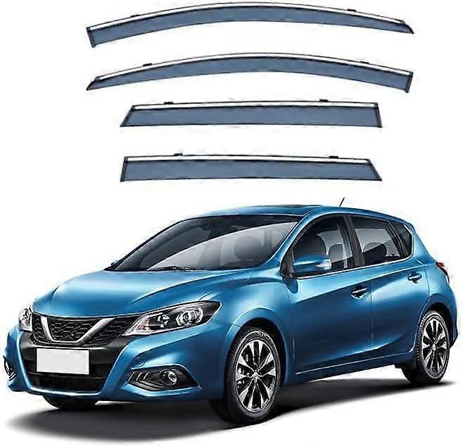 Auto Windabweiser for Nissan Pulsar Hatchback 2014-2018, Front and Rear Window Deflectors, Durable Sun and Rain Protection Accessories
