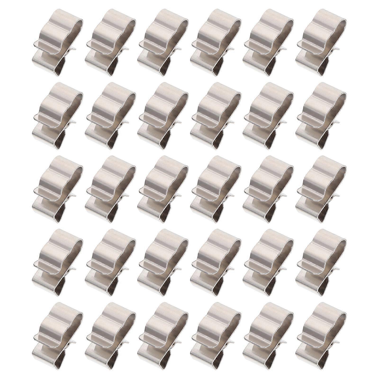 1 Set 30pcs Wire Clamp Clips Rustproof Solar Panel Cable Clips Silver