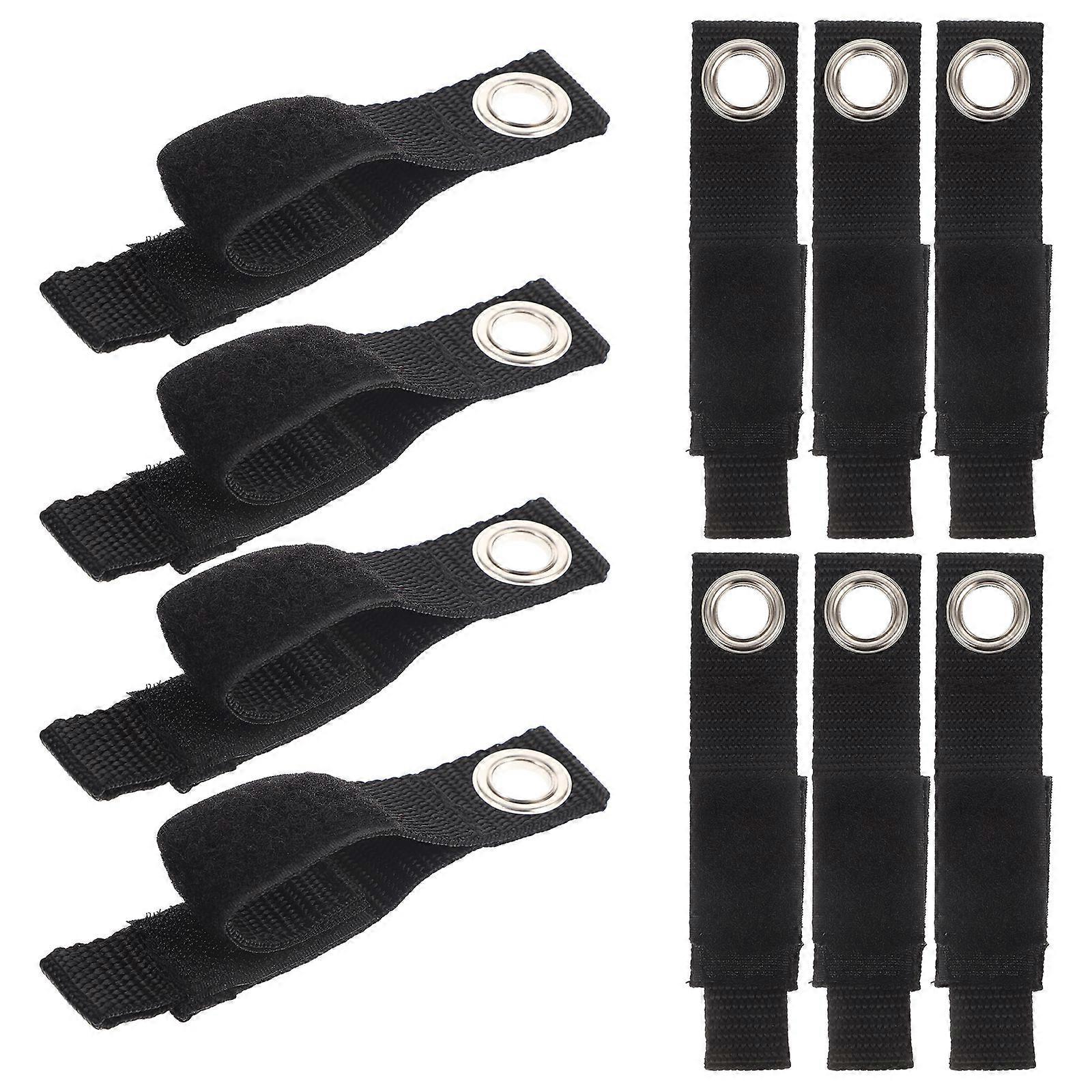 Durable Cable Ties Hooks 10Pcs For Vehicle Organization 26.00X3.80CM Hook And Loop Design Black