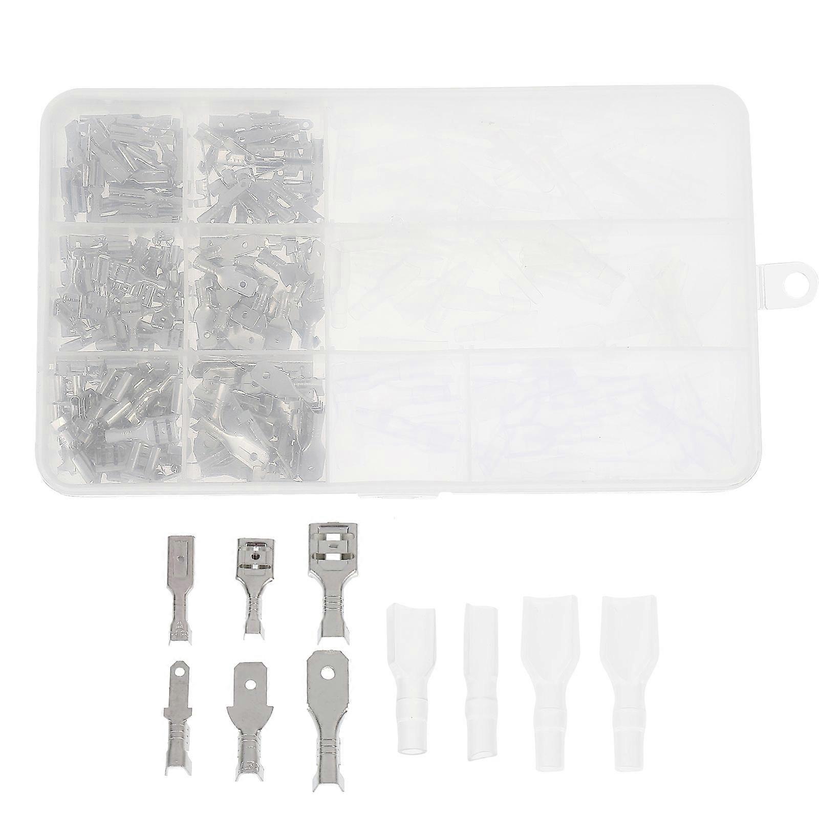 Wire Spade Connectors 270Pcs Electrical Wire Connecting Kit For Automotive, Home Appliances And Audio Systems With Insulating Sleeves