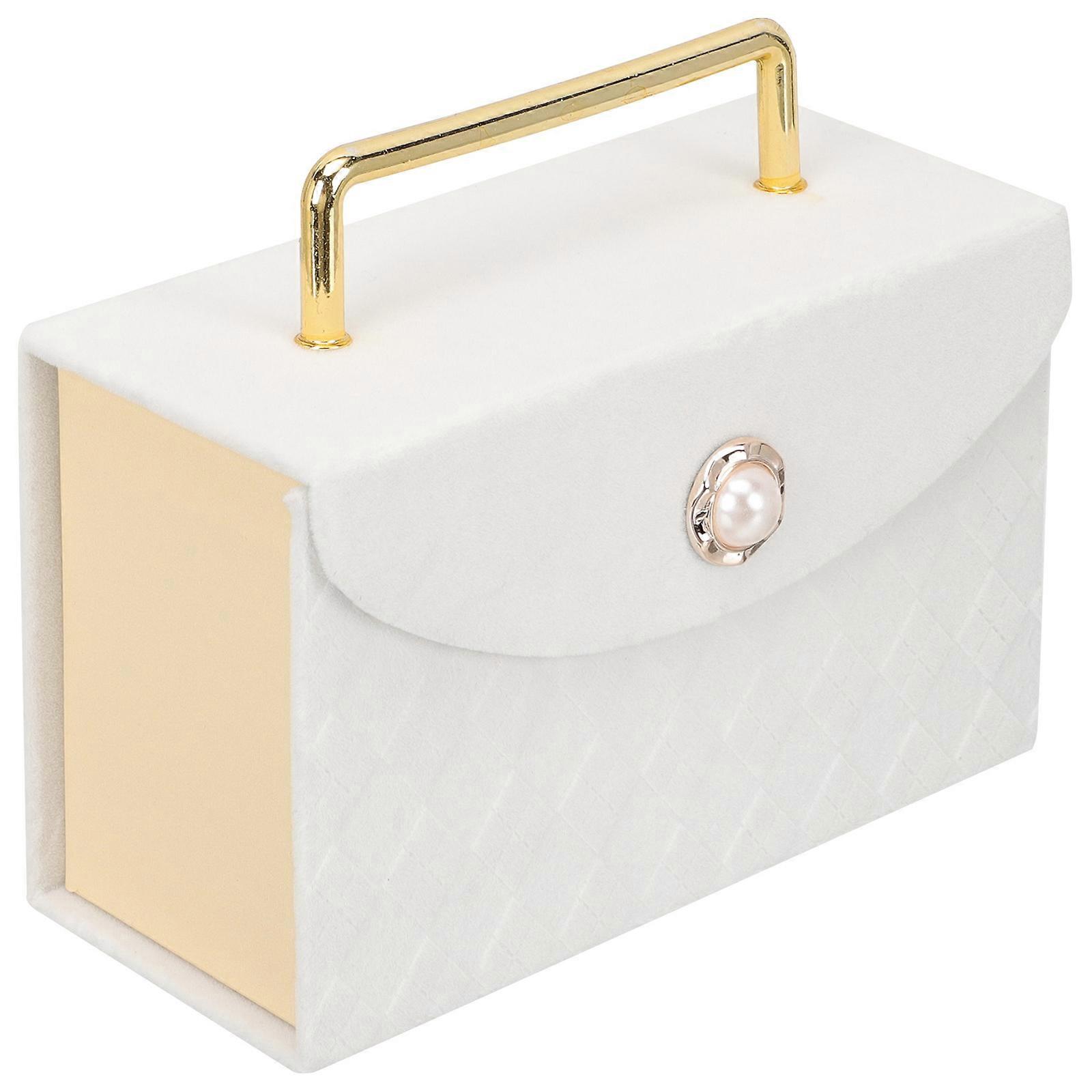 French Retro Present Packaging Box With Handle For Birthday Presents In White With Magnetic Closure 1Pack