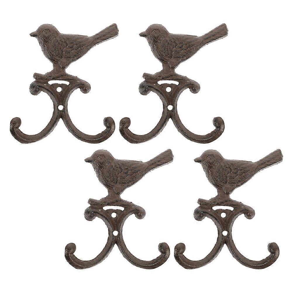 Vintage Cast Wall Hooks Rustic Coat Hangers Decorative Key Towel Hat Hooks Farmhouse Style Easy Installation Bird Wall Art