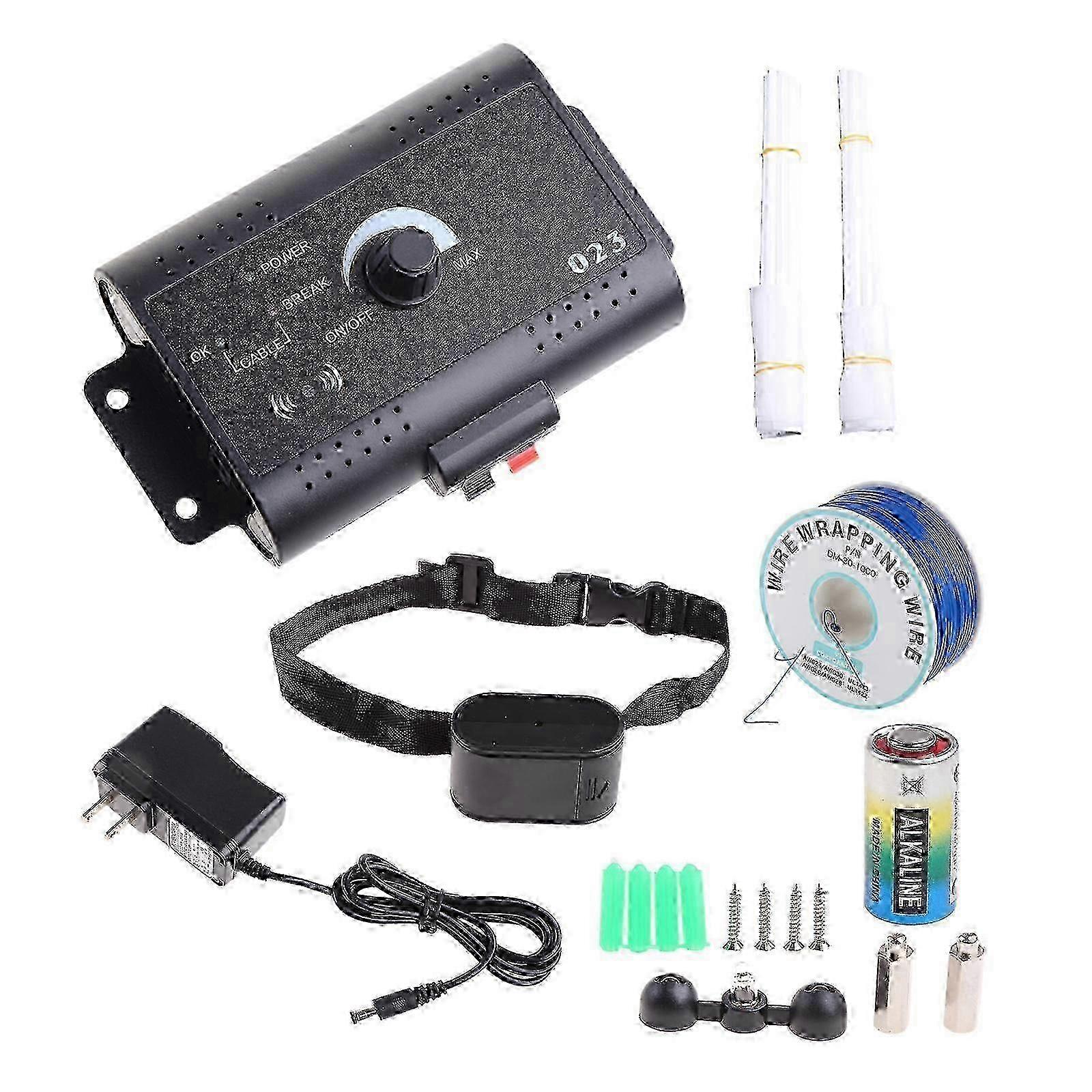 Electric Dog Training Collar System with Adjustable Control Range for Safe Fencing