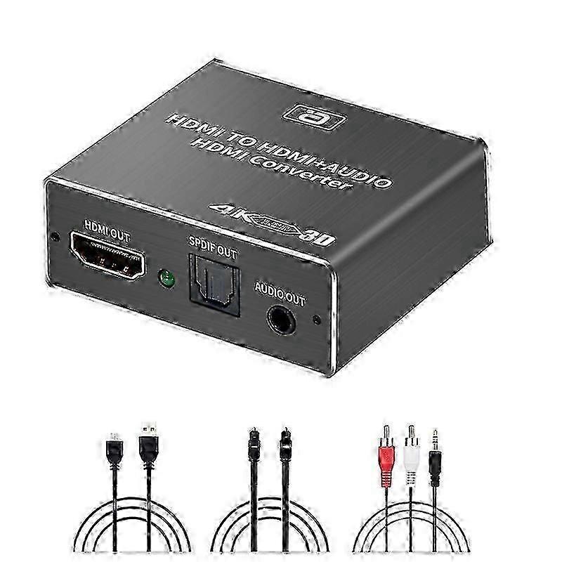 4K x 2K 3D HDMI Audio Extractor med HDCP CEC optisk TOSLINK SPDIF och 3,5 mm RCA-ljudkonvertering