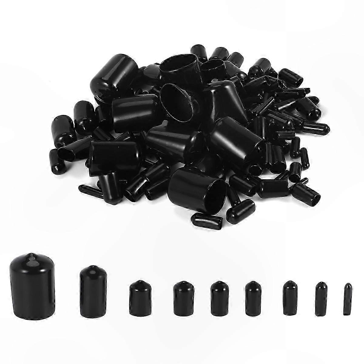 160Pcs Vinyl Screw Thread Protector Caps, Assorted Sizes Rubber End Caps for Bolts and Screws