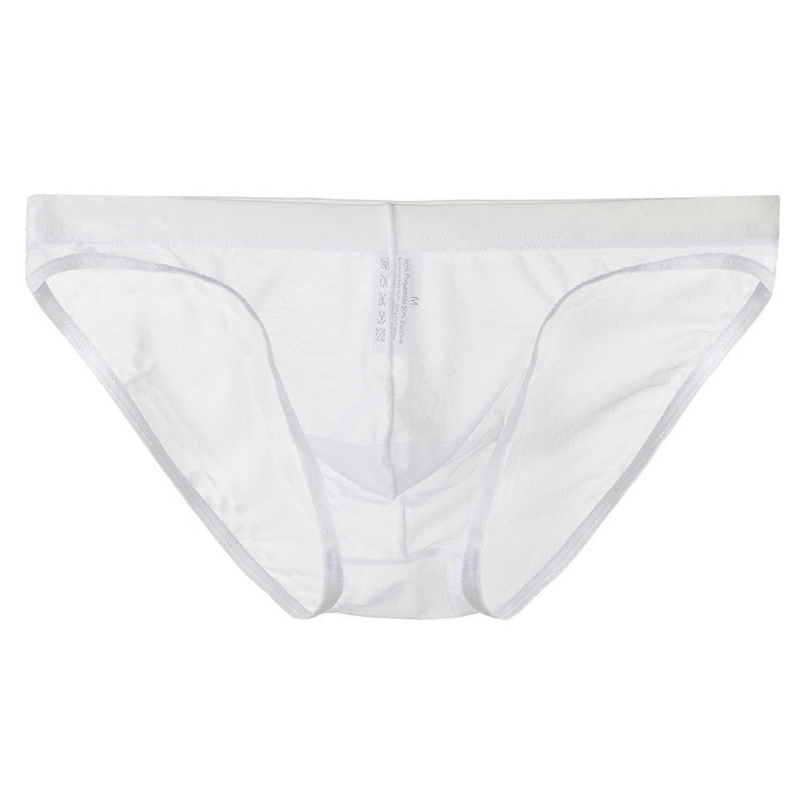Netz Slip Männer Transparent String Tanga Low Rise Sissy Dessous Soft White XL Sommer Unterwäsche