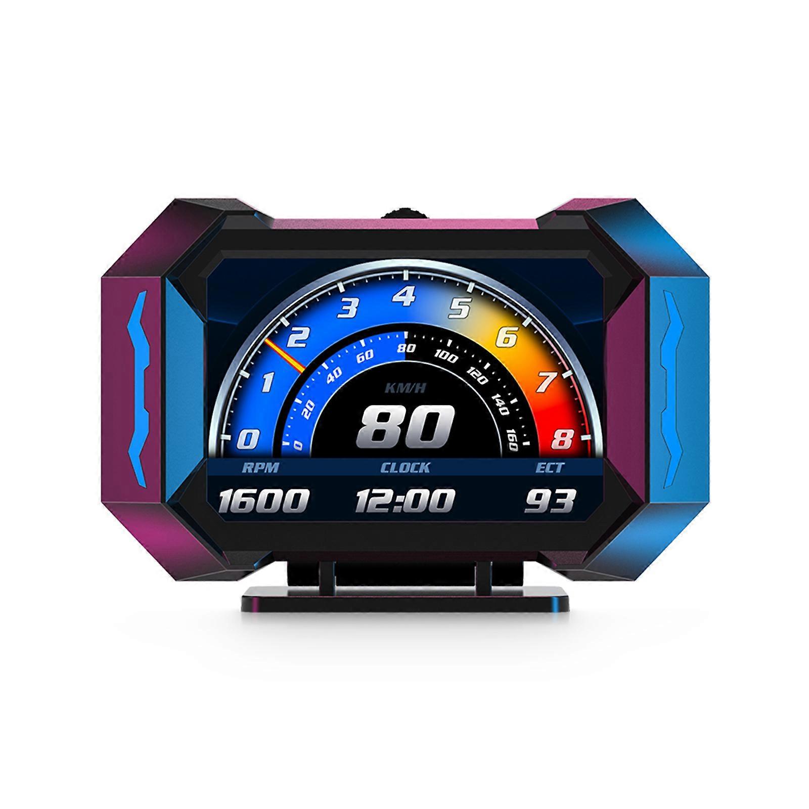 Universal 3.5 Inches Head Up Display OBD2 GPS Speedometer Overspeed Warning Brake Test