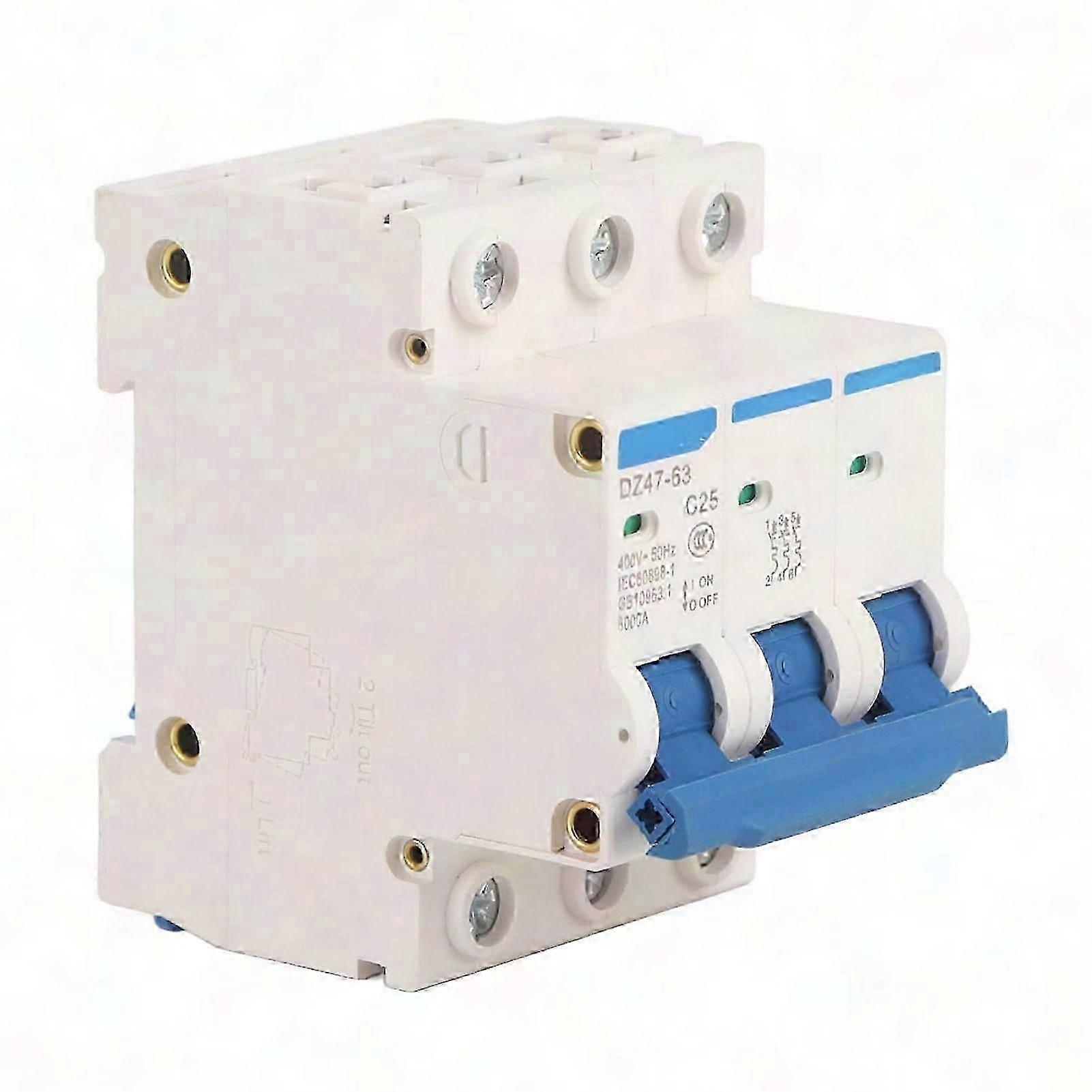 DZ47-63 C25 3P 25A 400V Miniature RCCB Residual Current Circuit Breaker YEMAA