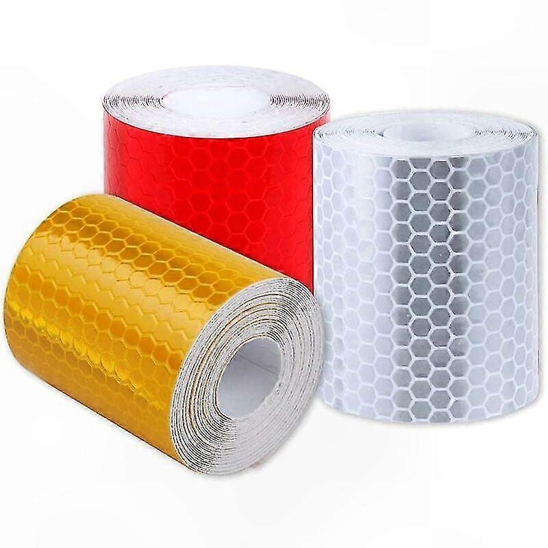 3PCS Reflective Safety Tape with Honeycomb Arrow Design for Night Visibility and Warning