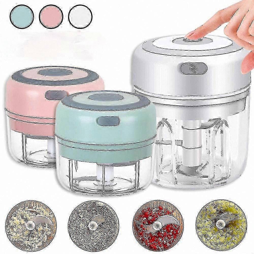 USB Rechargeable Electric Food Processor for Garlic, Vegetables, and Meat - 100/250ml Kitchen Tool for Crushing and Cutting