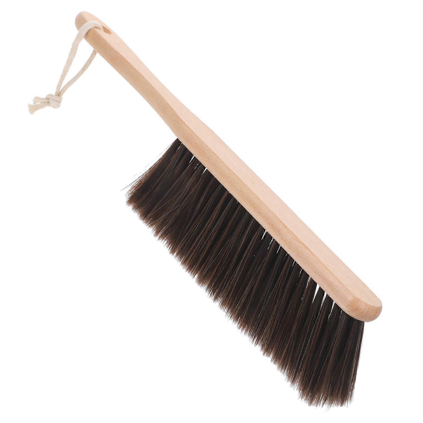 Portable Wooden Handle Cleaning Brush with Soft Bristles for Bed Sofas Carpets