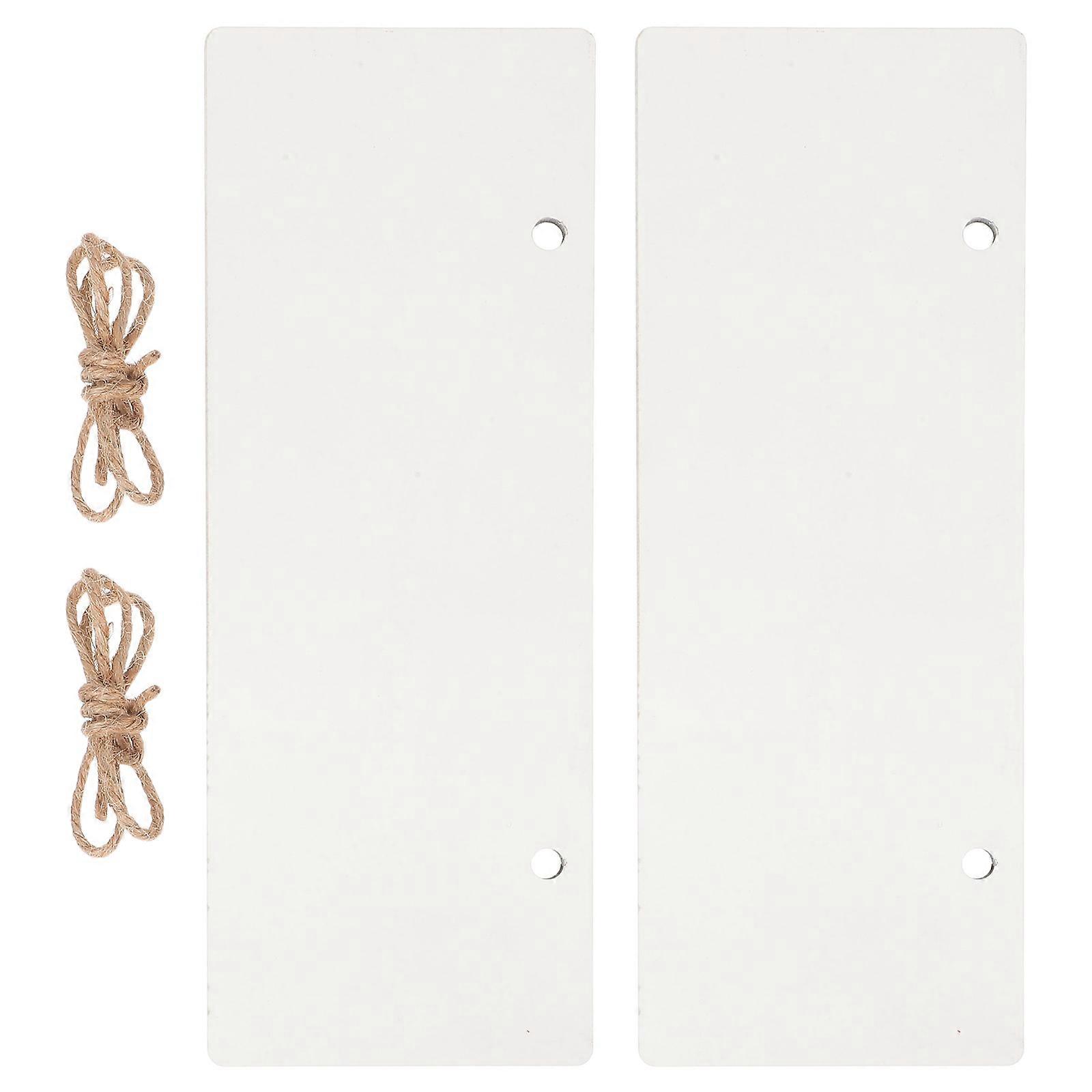 White Wooden Door Hangers Blank Craft Signs for Home, Office & Retail Room Labeling Durable Identification Plaques 2pcs Set