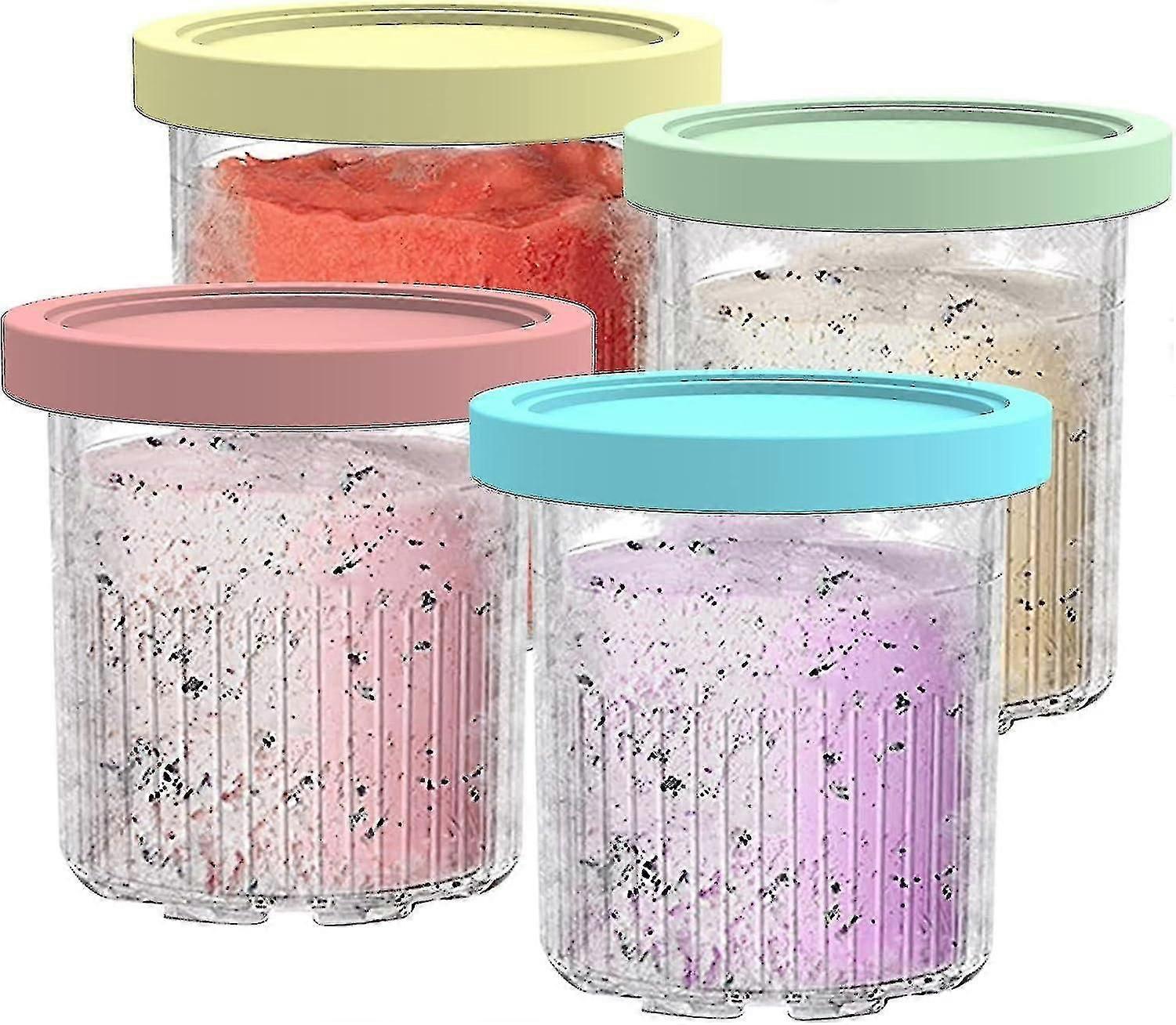 4-Pack Ninja Creami NC501 Pint Containers - BPA-Free Ice Cream Maker Replacement Cups