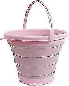 (Pink)5L Collapsible Bucket Round Collapsible Bucket Plastic Collapsible Bucket Portable Bucket Indoor and Outdoor Use Retractable Storage Ideal for C