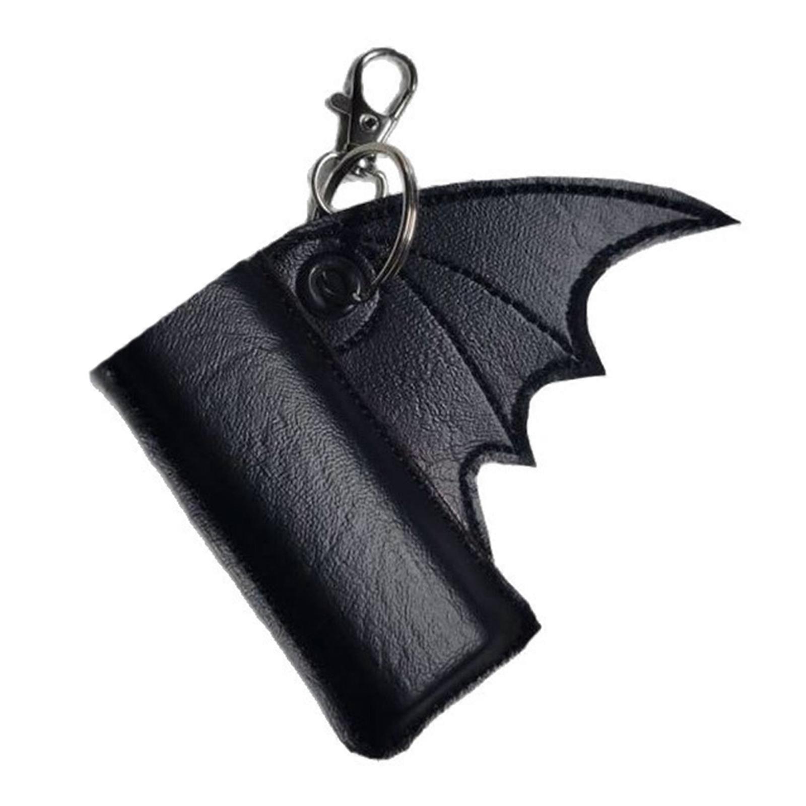 Bat Shaped Lighter Protector Keychain Scratch Resistant PU Leather Easy Maintenance Portable Sleeve For Parties Multicolor
