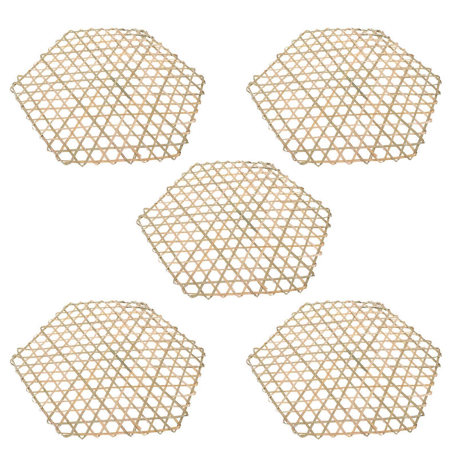 5pcs Bamboo Steaming Mats Non stick Bamboo Liner for Home