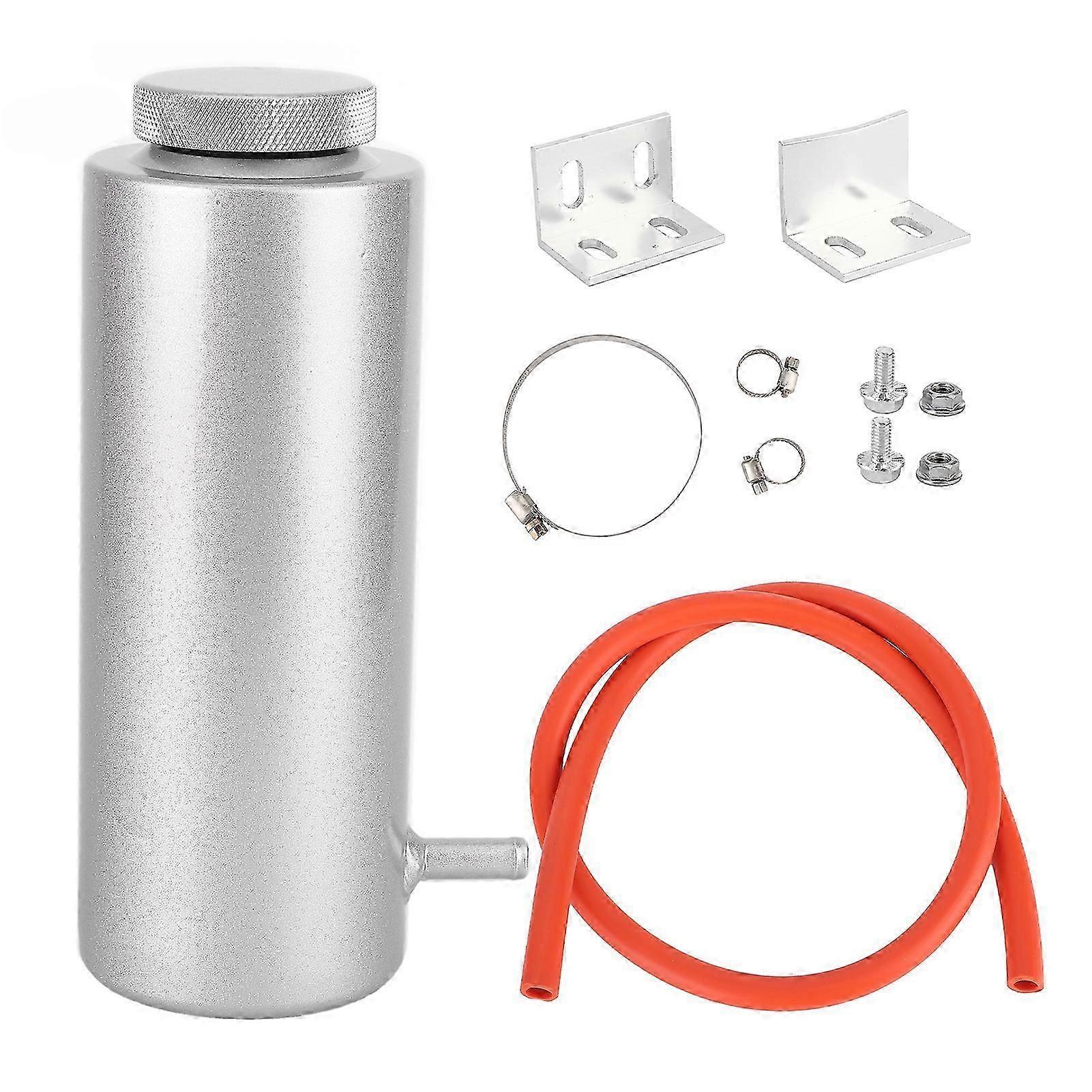 Radiator Coolant Aluminum Catch Tank 80ml Overflow Reservoir Automobile UniversalSilver