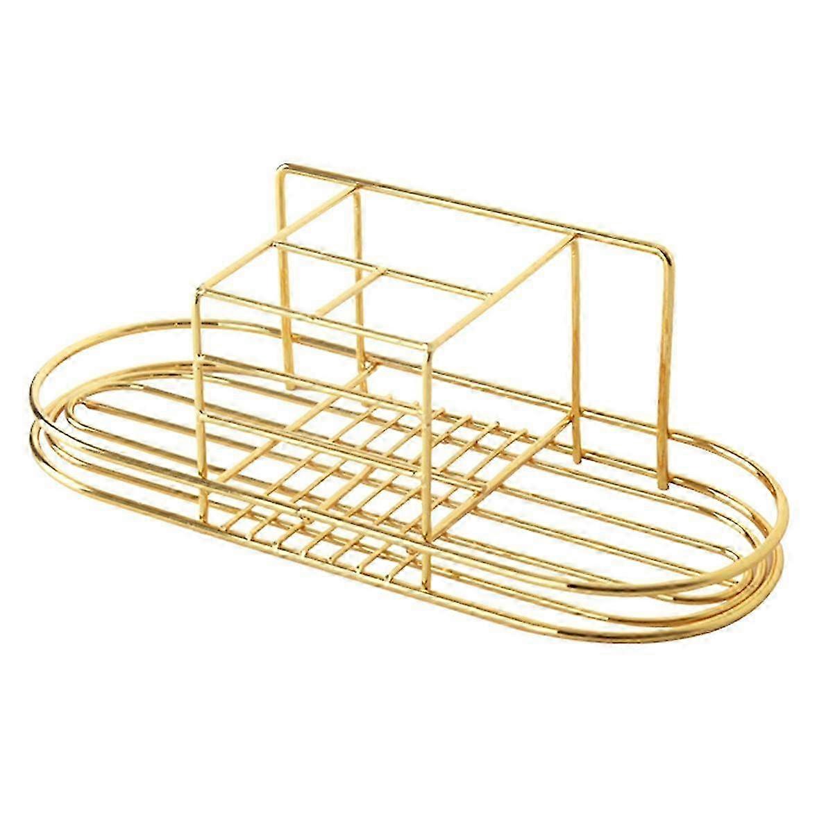 Wall-Mounted Bathroom Storage Rack for Razors, Cosmetics, Toothpaste and Toothbrush with Ventilation and Space-Saving Design