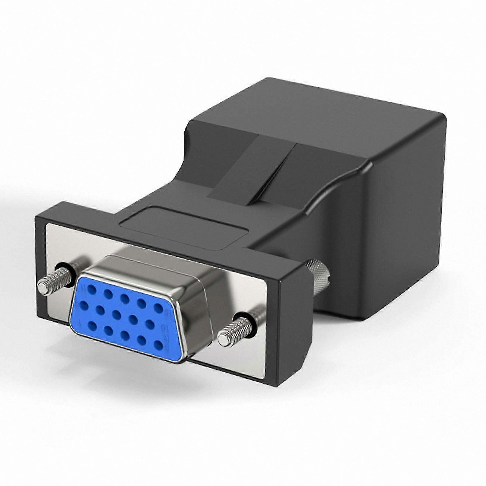 Ethernet to VGA Adapter, Reliable Signal Transmission, Durable ABS Build, RJ45 to VGA Extender for Video Networking Solutions