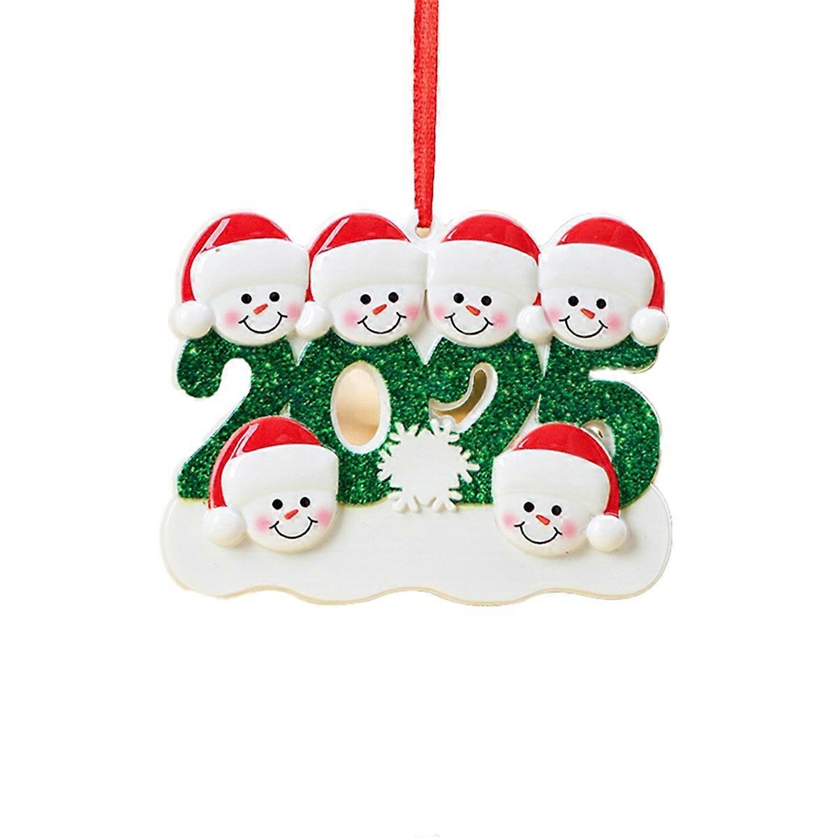 2025 Family Christmas Ornaments Custom Name Family with Text Christmas Tree Ornament Family of 6