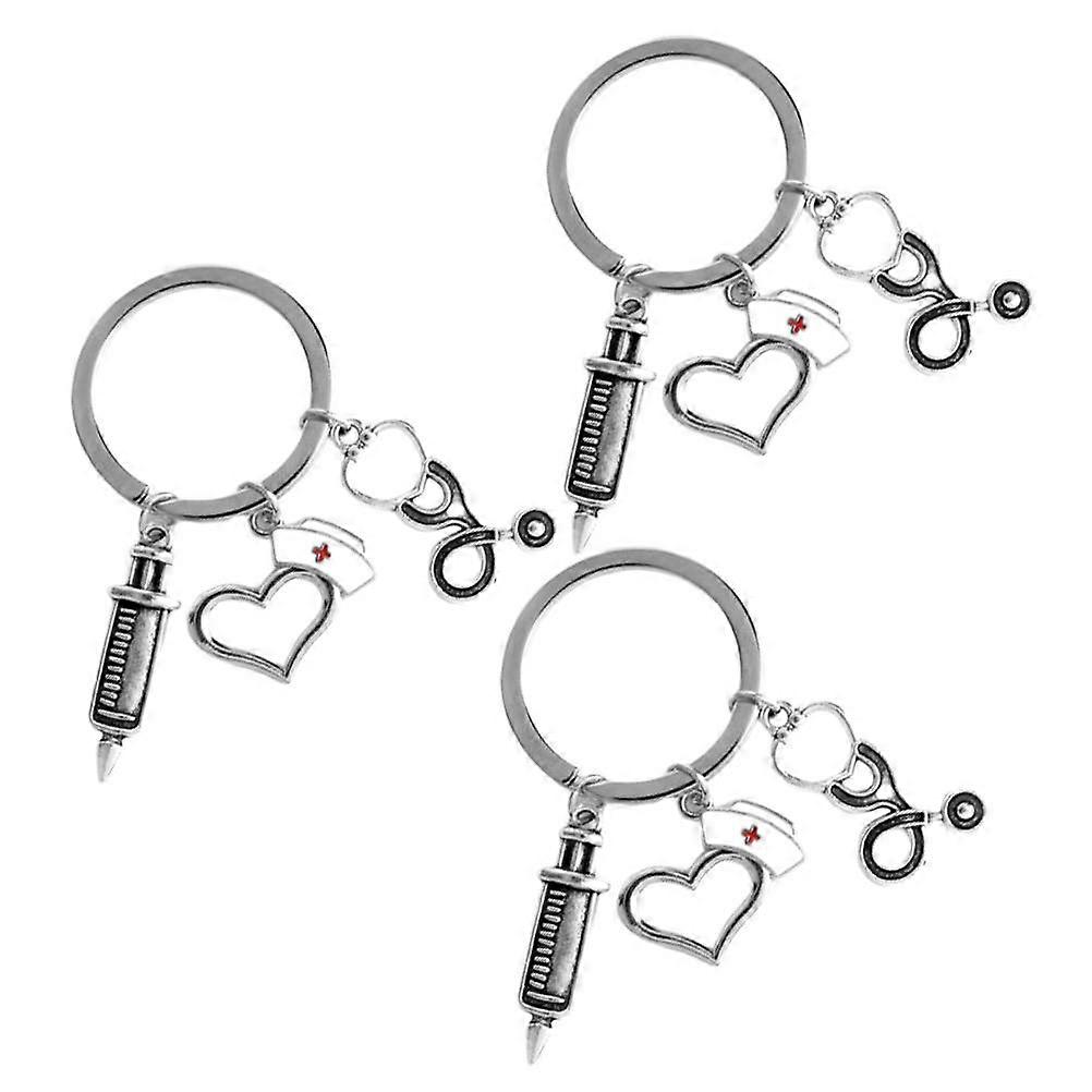 3Pcs Creative Keychain Holder For Men And Women In Silver Color With Delicate Design For Everyday Use