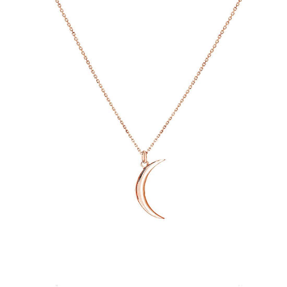 14k Solid Yellow Gold Small Half Celestial Moon μενταγιόν ρυθμιζόμενο κολιέ 18 ιντσών-μενταγιόν για γυναίκες