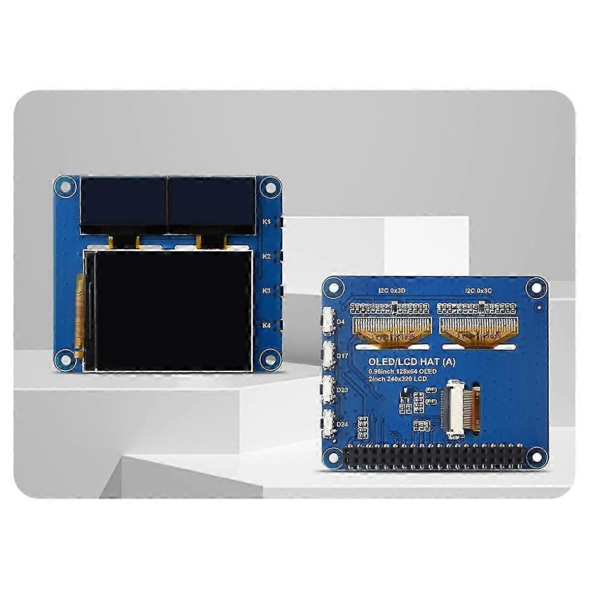 2inch LCD Screen with OLED Display Module HAT Kit for Raspberry Pi Zero/2/3/Model B Expansion