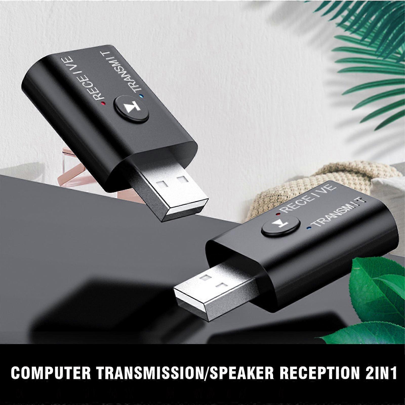 USB Bluetooth 5.0 Audio Transmitter Receiver Adapter for TV PC Car AUX-Speaker1g