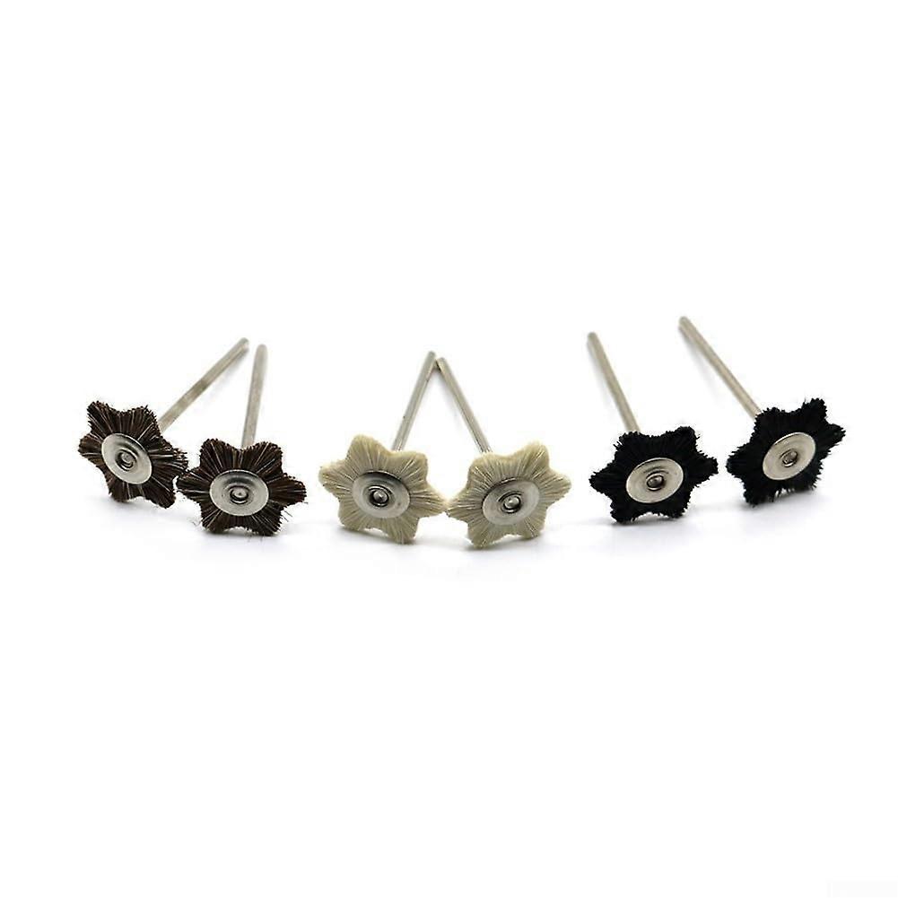 Six Star Hexagonal Brush For Fine Polishing Hard To Reach Areas White Wool