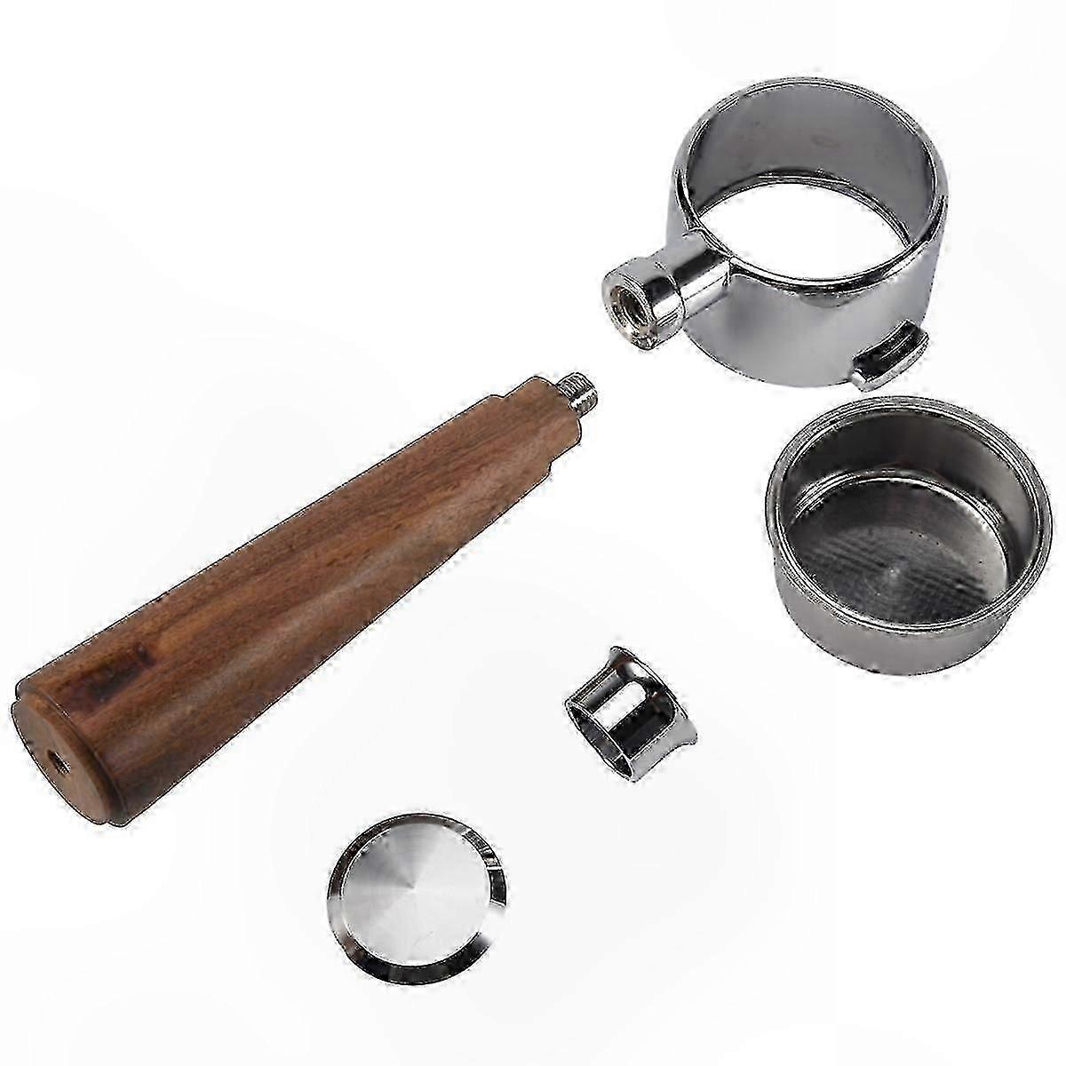 Double Spout Portafilter with 2 Ears for Espresso Machines, 51mm Bottomless Handle for Home Brewing